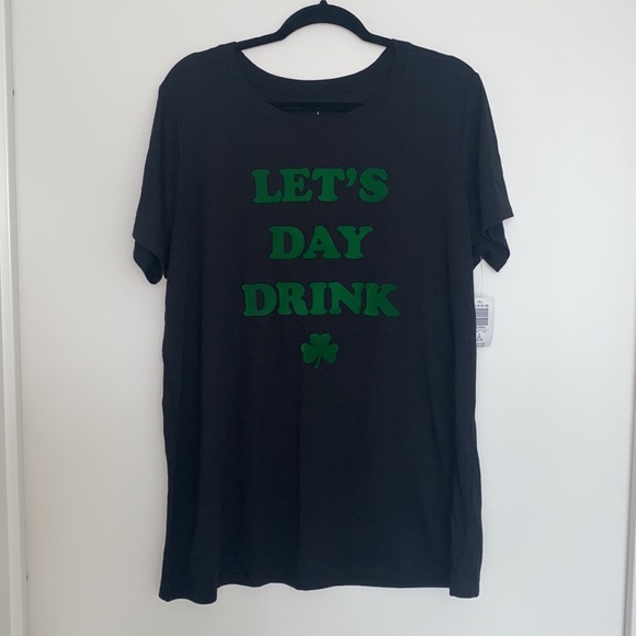Torrid St. Patrick’s Day Lets Day Drink Slim Fit Tee - Picture 3 of 6